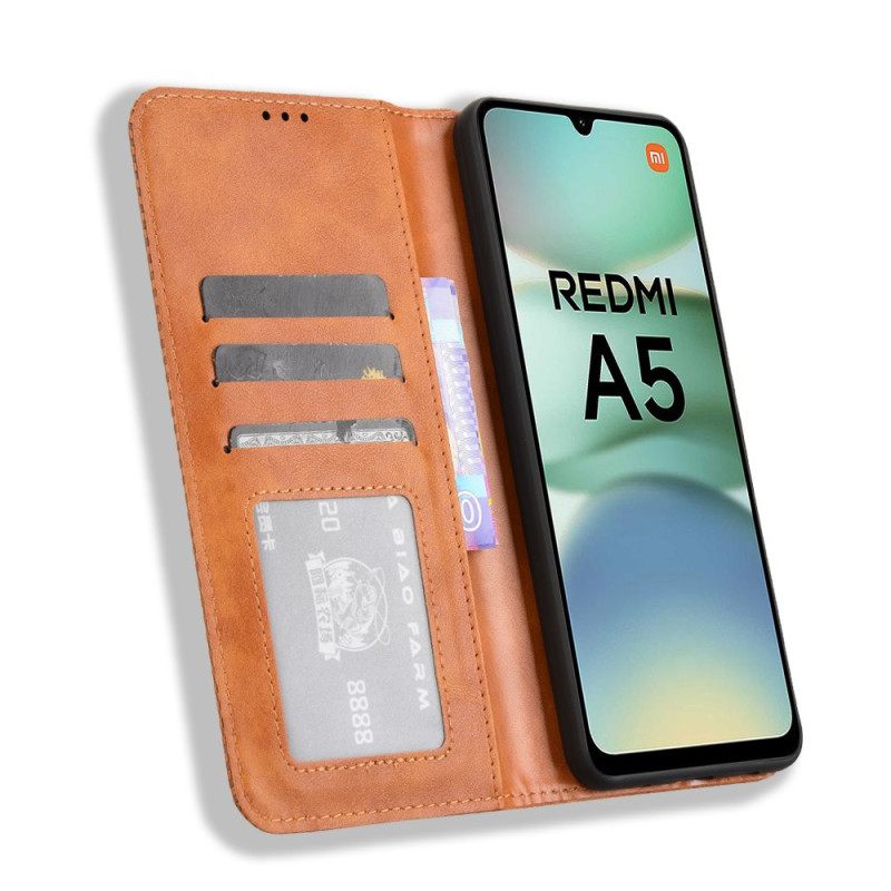 Nahkakotelo Poco C71 Puhelinkuoret Vintage-reunus