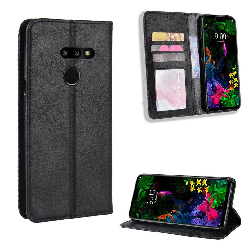 Puhelinkuoret LG G8 ThinQ Kotelot Flip Tyylitelty Vintage-nahkaefekti