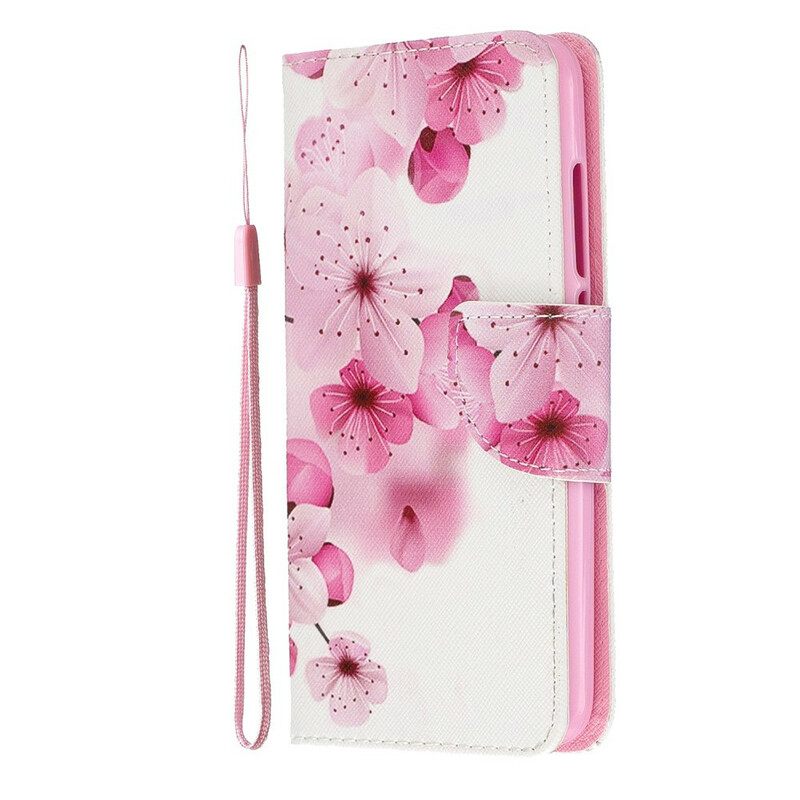 Nahkakotelo Xiaomi Redmi 7A Suojaketju Kuori Floral Discovery Hihnalla