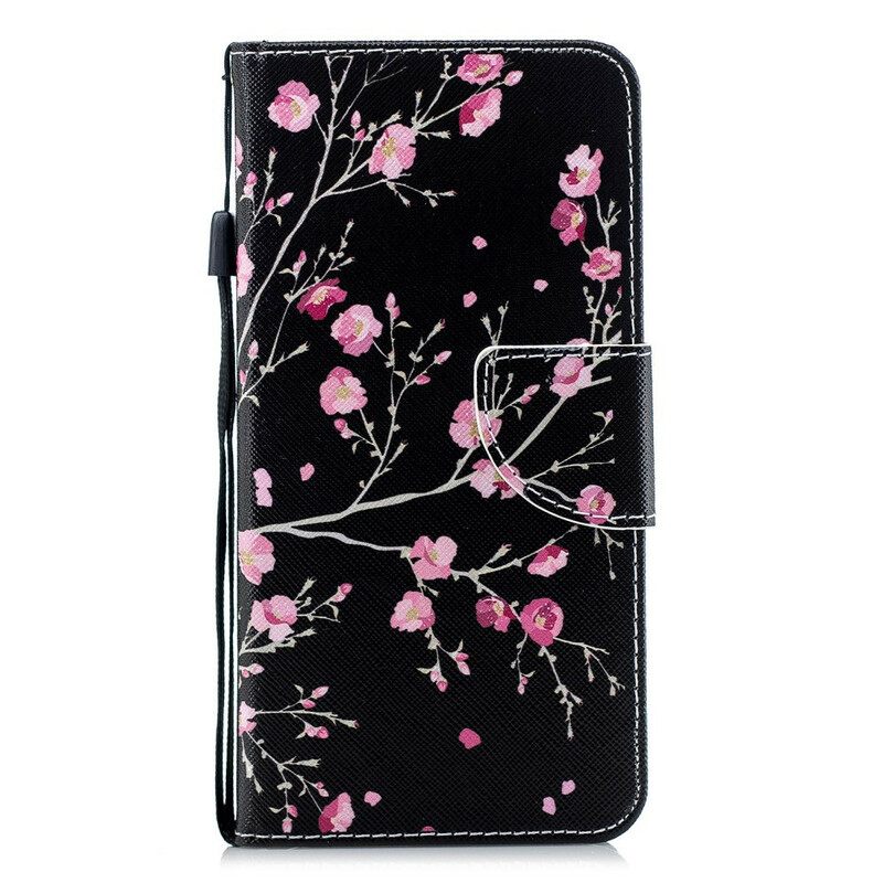 Nahkakotelo Xiaomi Redmi 7A Suojaketju Kuori Floral Discovery Hihnalla