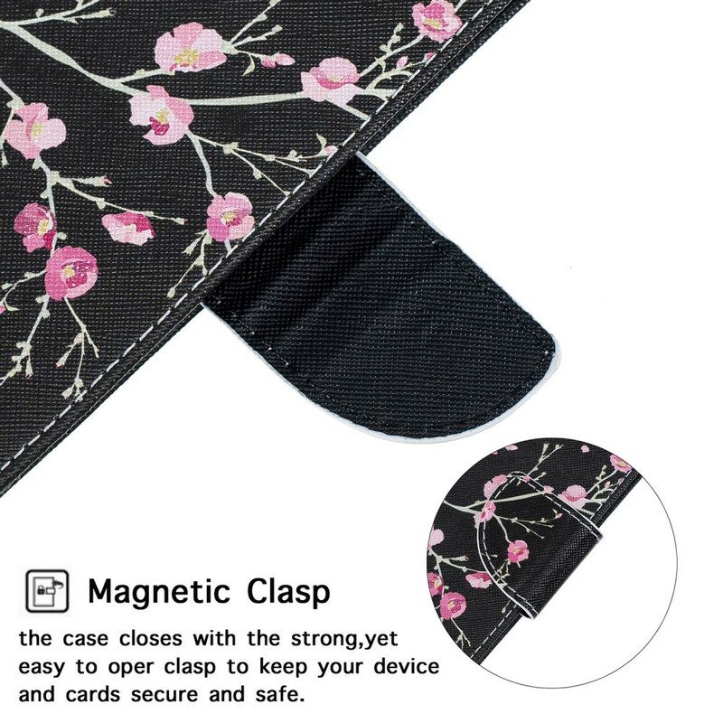 Nahkakotelo Xiaomi Redmi 7A Suojaketju Kuori Floral Discovery Hihnalla
