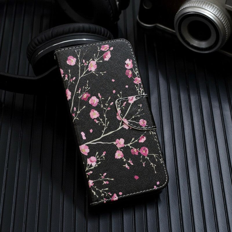 Nahkakotelo Xiaomi Redmi 7A Suojaketju Kuori Floral Discovery Hihnalla