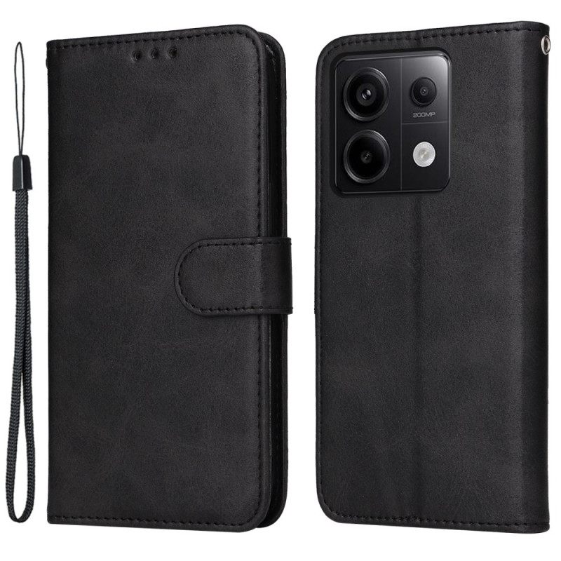 Nahkakotelo Xiaomi Redmi Note 13 Pro 5g Huippuluokan Kaulanauhalla