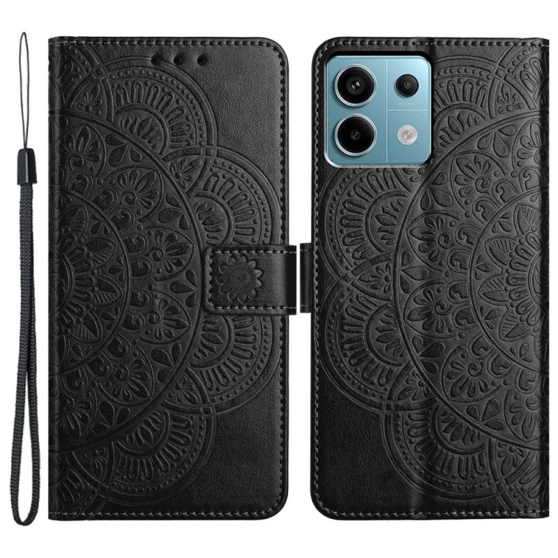 Nahkakotelo Xiaomi Redmi Note 13 Pro 5g Painettu Mandala Hihnalla