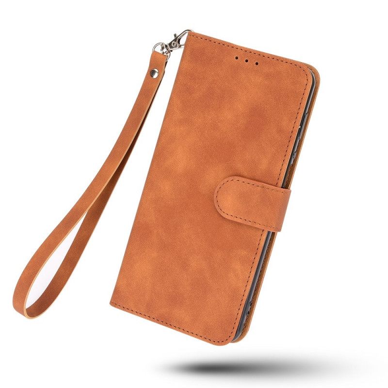 Flip Case Realme C35 Suojaketju Kuori Skin-touch Feeling Hihna