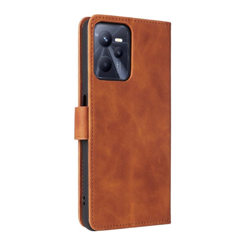 Flip Case Realme C35 Suojaketju Kuori Skin-touch Feeling Hihna