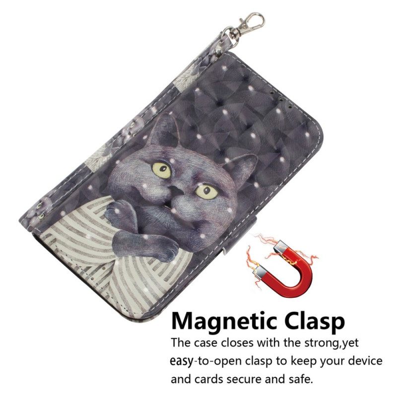 Kotelot Realme C35 Suojaketju Kuori Grey Thong Cat