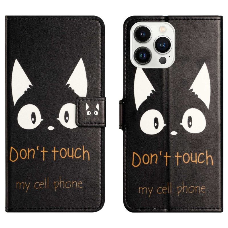 Flip Case iPhone 14 Pro Älä Koske Matkapuhelintani