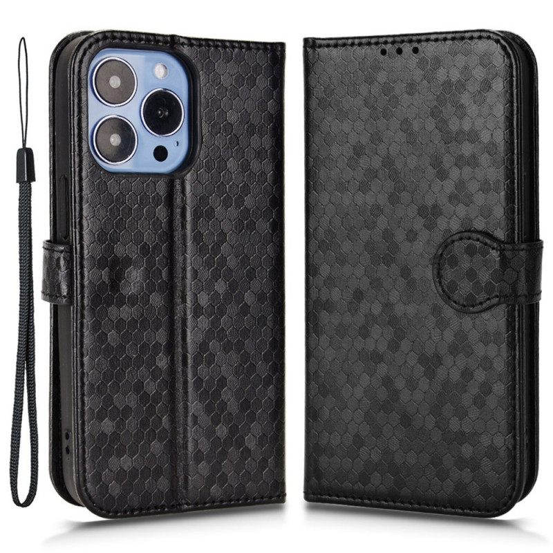 Flip Case iPhone 14 Pro Suojaketju Kuori 3d Pattern Strappy