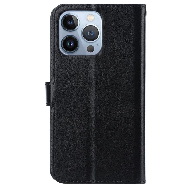 Kotelot iPhone 14 Pro Retro-nahkaefekti