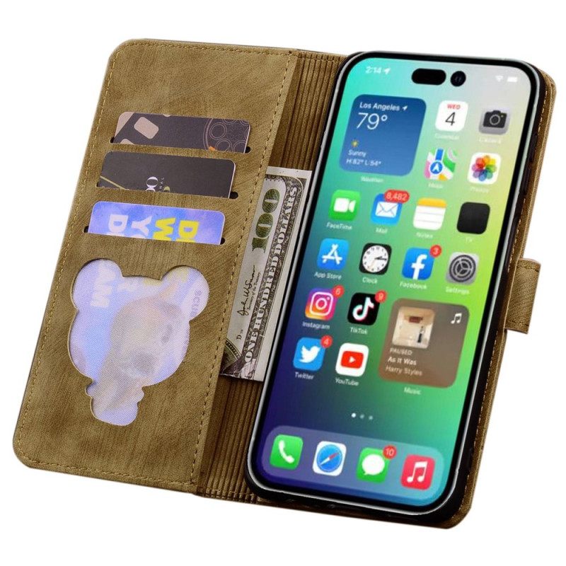 Kotelot iPhone 14 Pro Suojaketju Kuori Cat Strappy Print