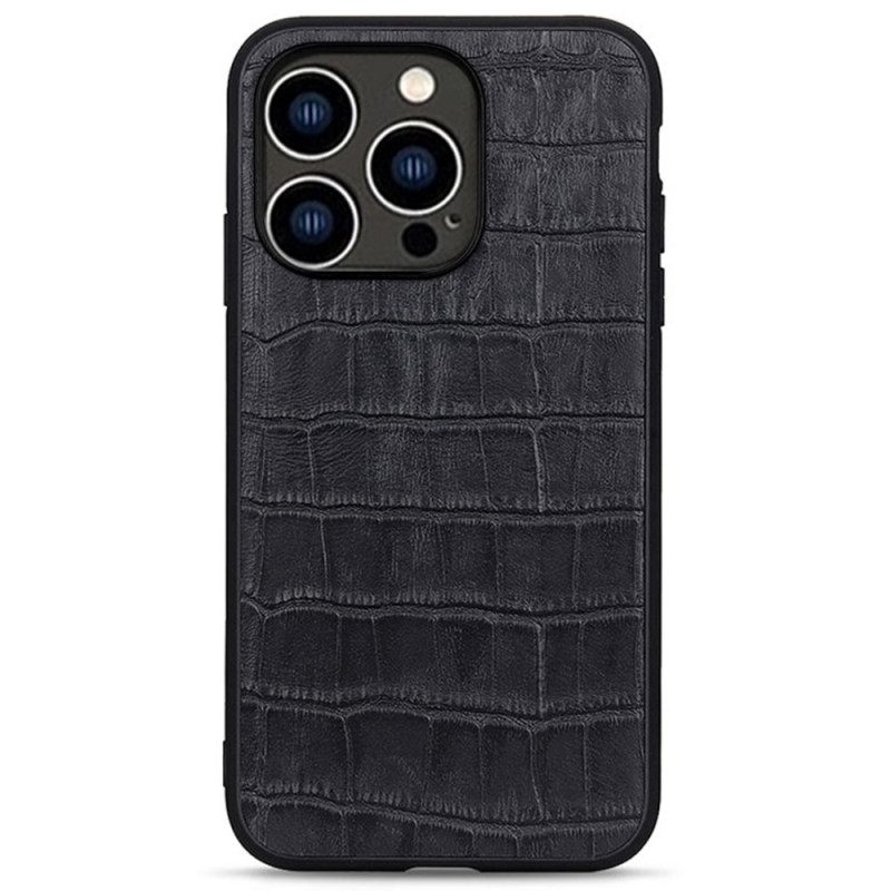 Kuori iPhone 14 Pro Aito Crocodile Texture Nahka