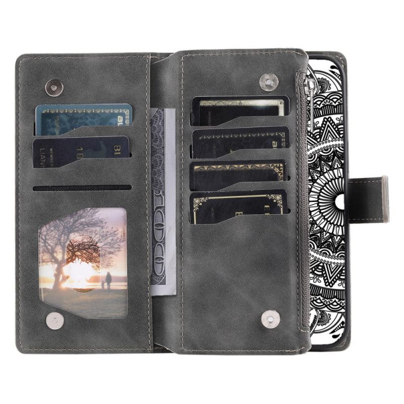 Kotelot Samsung Galaxy S25 5g Mandala-mokkanahkaefektilompakko