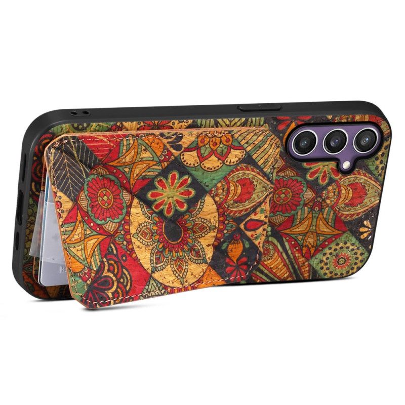 Kuori Samsung Galaxy S25 5g Kukkakuvioinen Korttikotelo Ja Teline