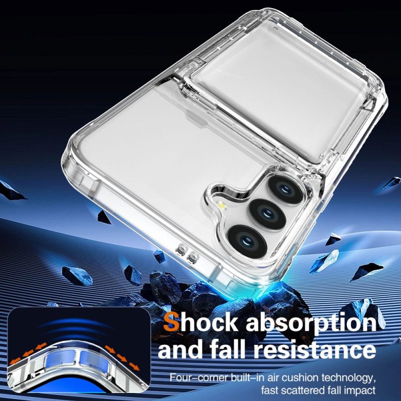 Kuori Samsung Galaxy S25 5g Läpinäkyvä Sisäänrakennetulla Korttipidikkeellä