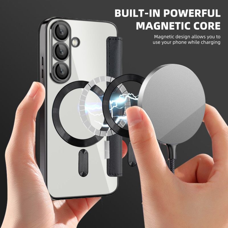 Nahkakotelo Samsung Galaxy S25 5g Nahkaefekti Yhteensopiva Magsafen Ja Rfid-suojauksen Kanssa Suojakuori