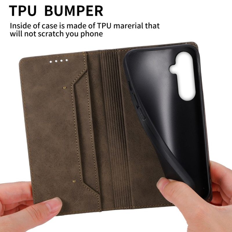 Nahkakotelo Samsung Galaxy S25 5g Rfid-suojattu Nahkajäljitelmä