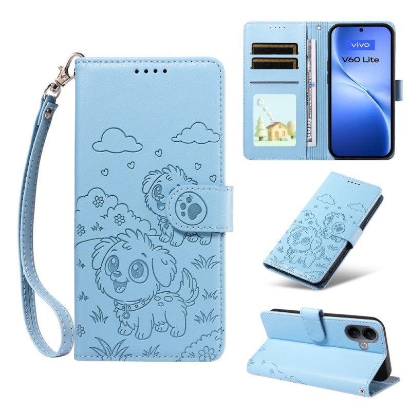 Kotelot Vivo V60 Lite Rfid-suojaus Ja Koirakuvio Suojakuori