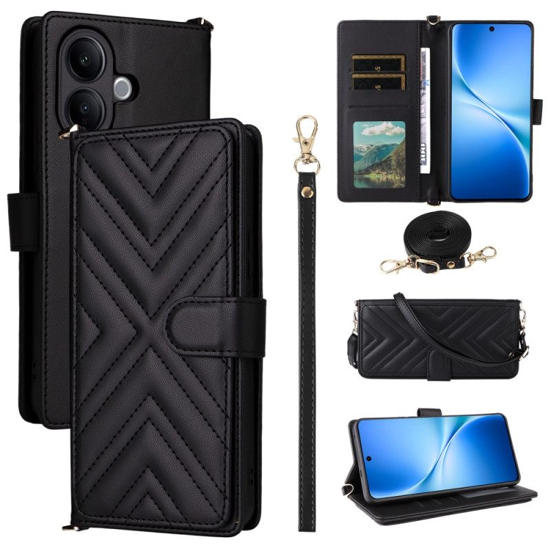 Kotelot Vivo V60 Lite Tikattu Ja Hihnat Suojakuori