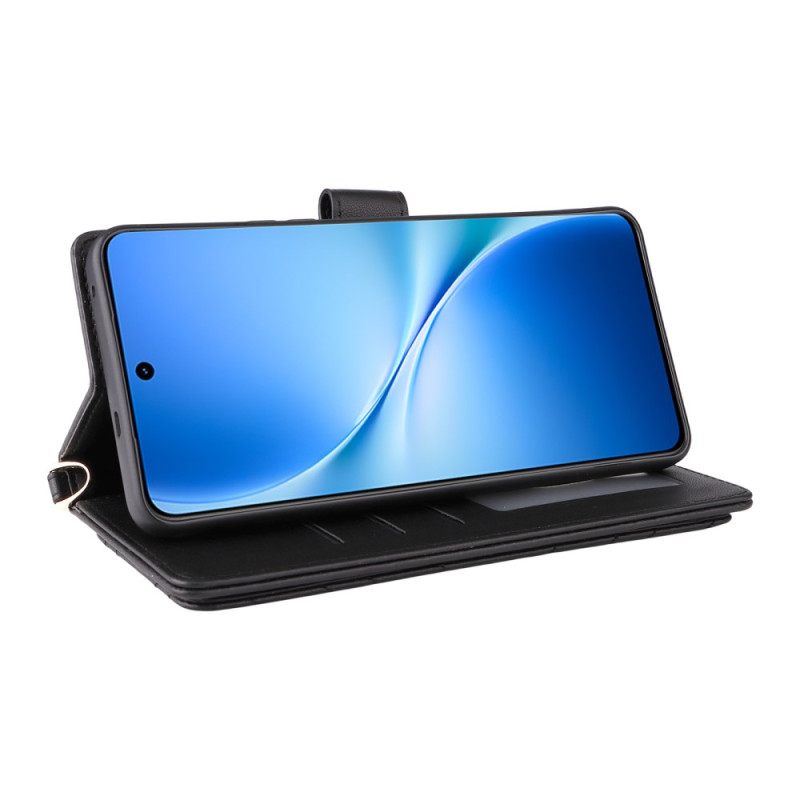 Kotelot Vivo V60 Lite Tikattu Ja Hihnat Suojakuori