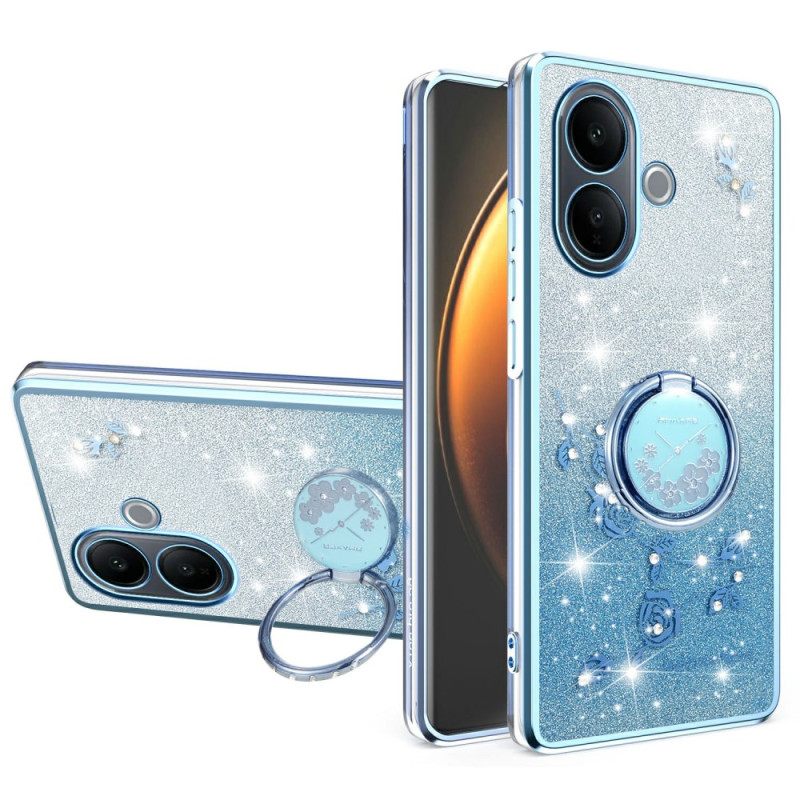 Puhelinkuoret Vivo V60 Lite Sormustelineellä Ja Liukuvärjätyillä Paljeteilla