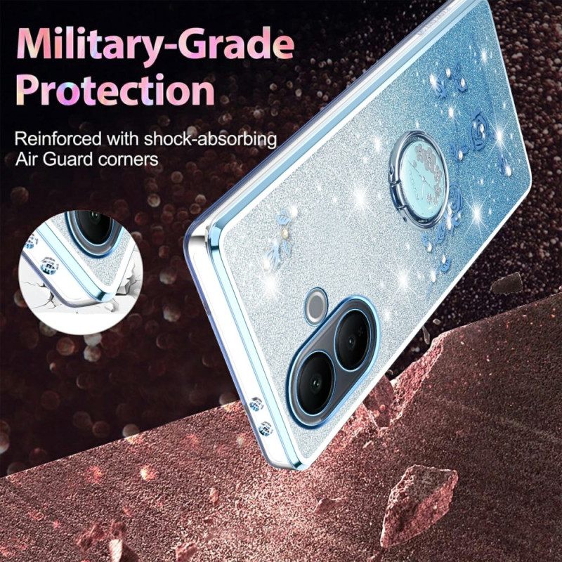 Puhelinkuoret Vivo V60 Lite Sormustelineellä Ja Liukuvärjätyillä Paljeteilla