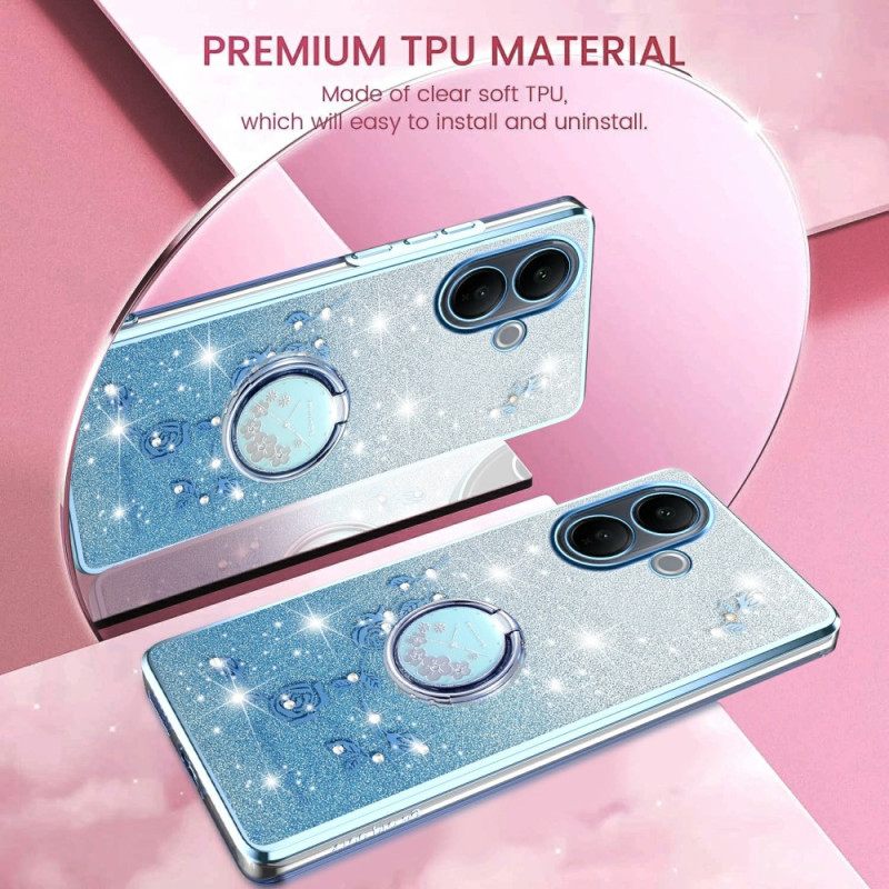 Puhelinkuoret Vivo V60 Lite Sormustelineellä Ja Liukuvärjätyillä Paljeteilla