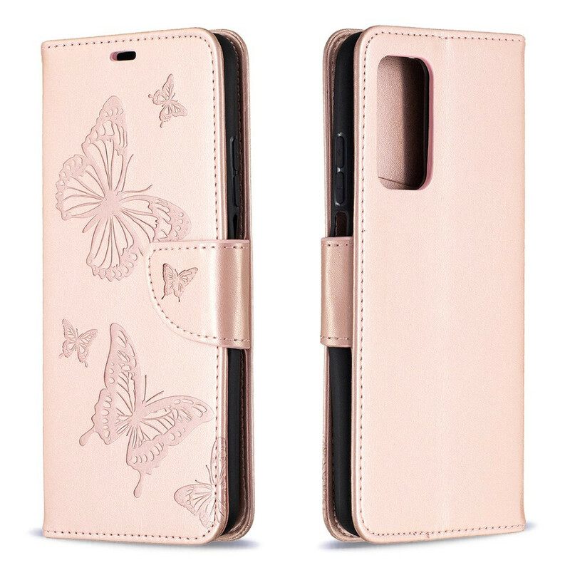Flip Case Xiaomi Mi 10T / 10T Pro Suojaketju Kuori Butterflies Painettu Hihna