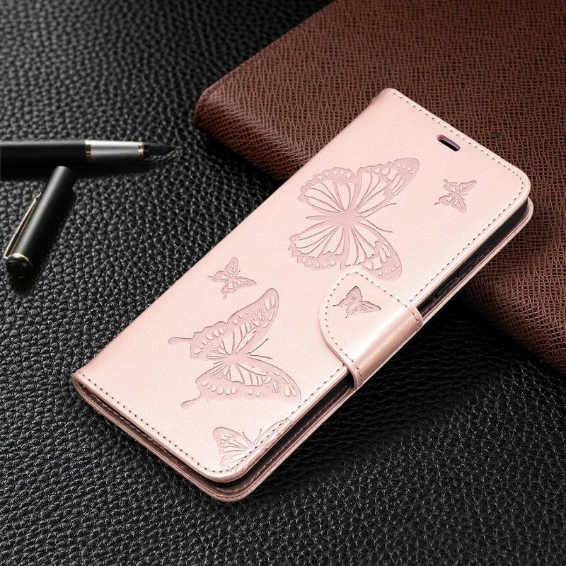 Flip Case Xiaomi Mi 10T / 10T Pro Suojaketju Kuori Butterflies Painettu Hihna