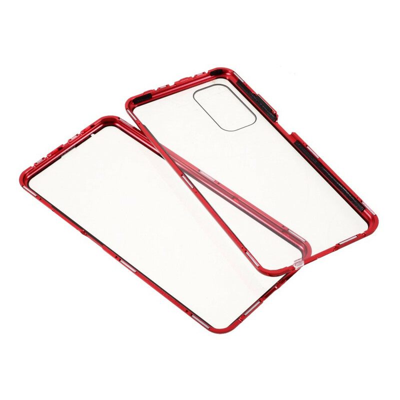 Kuori Xiaomi Mi 10T / 10T Pro Karkaistua Lasia Ja Metallia Edessä Ja Takana