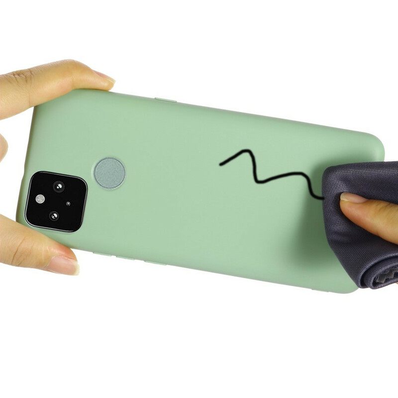 Kuori Google Pixel 5A Nestemäinen Silikoni Kaulanauhalla