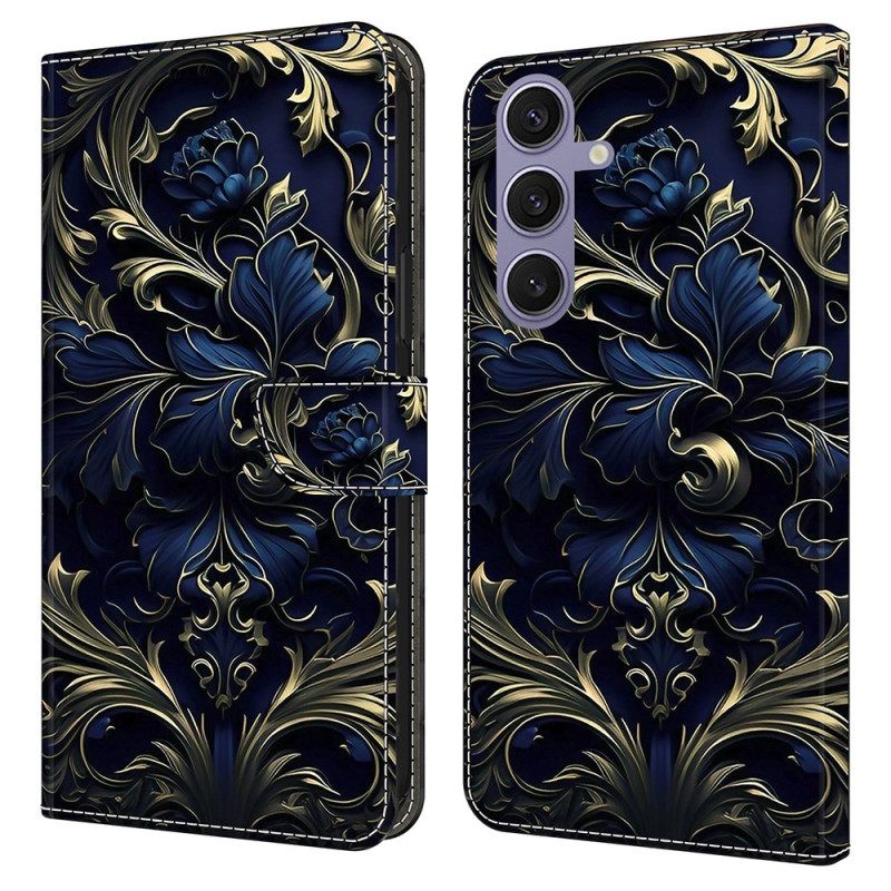 Kotelot Samsung Galaxy S25 Plus 5g Puhelinkuoret Metallinhohtoinen Sininen Kukka