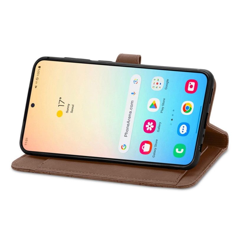 Kuoret Samsung Galaxy S25 Plus 5g Mokkanahkaefekti Pitsiremmi