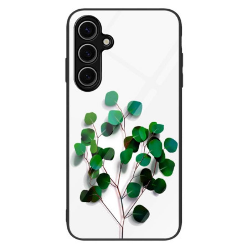 Kuori Samsung Galaxy S25 Plus 5g Karkaistua Lasia Vihreitä Lehtiä Suojakuori