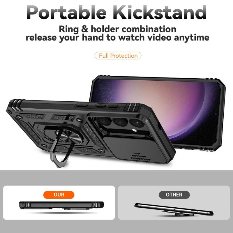 Kuori Samsung Galaxy S25 Plus 5g Klassinen Sormuskotelo Ja Linssinsuoja