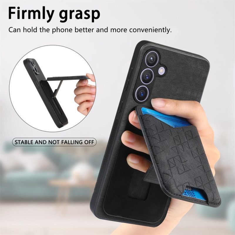 Kuori Samsung Galaxy S25 Plus 5g Korttikotelolla Ja Jalustalla Suojakuori