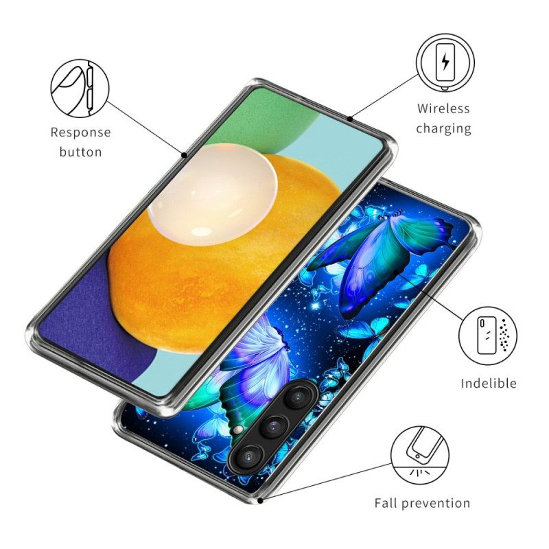 Kuori Samsung Galaxy S25 Plus 5g Siniset Perhoset Suojakuori