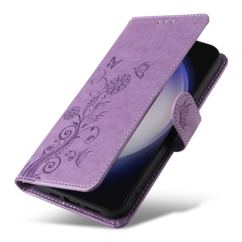 Nahkakotelo Samsung Galaxy S25 Plus 5g Pieniä Kukkia