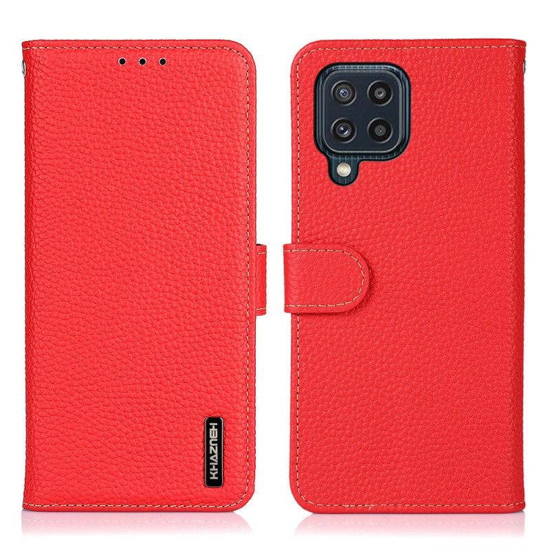 Flip Case Samsung Galaxy M32 Aito Litšinahka Khazneh Rfid