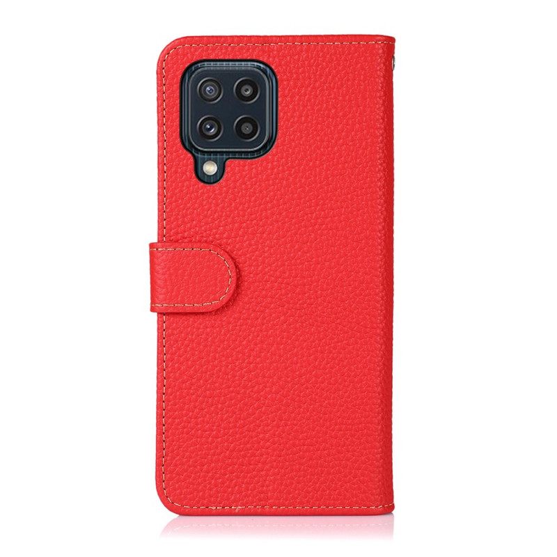 Flip Case Samsung Galaxy M32 Aito Litšinahka Khazneh Rfid