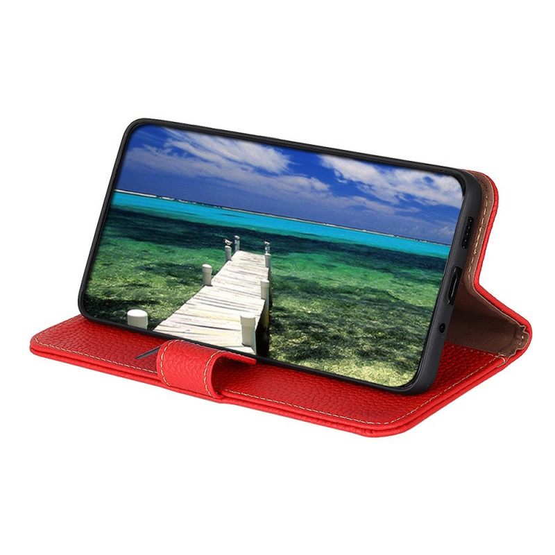 Flip Case Samsung Galaxy M32 Aito Litšinahka Khazneh Rfid