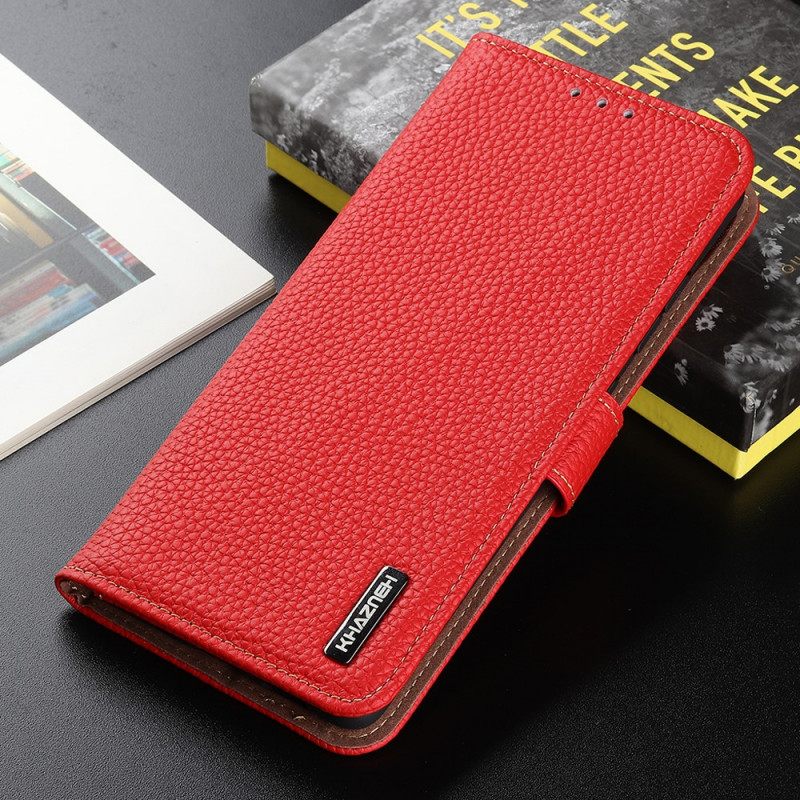 Flip Case Samsung Galaxy M32 Aito Litšinahka Khazneh Rfid