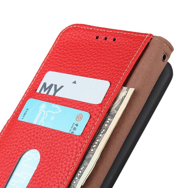 Flip Case Samsung Galaxy M32 Aito Litšinahka Khazneh Rfid