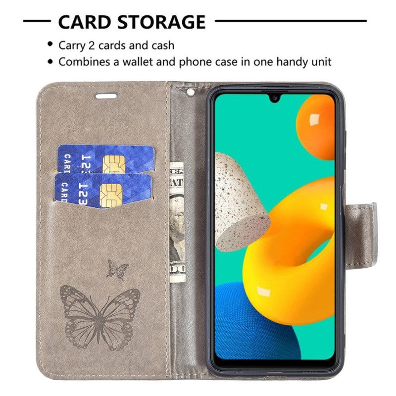 Kotelot Samsung Galaxy M32 Butterflies In Flight With Lanyard