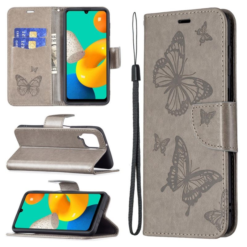 Kotelot Samsung Galaxy M32 Butterflies In Flight With Lanyard