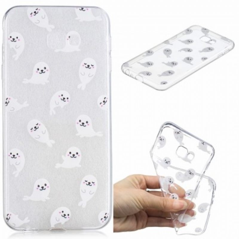 Kuori Samsung Galaxy J4 Plus Transparent Sea Lions Hauskaa