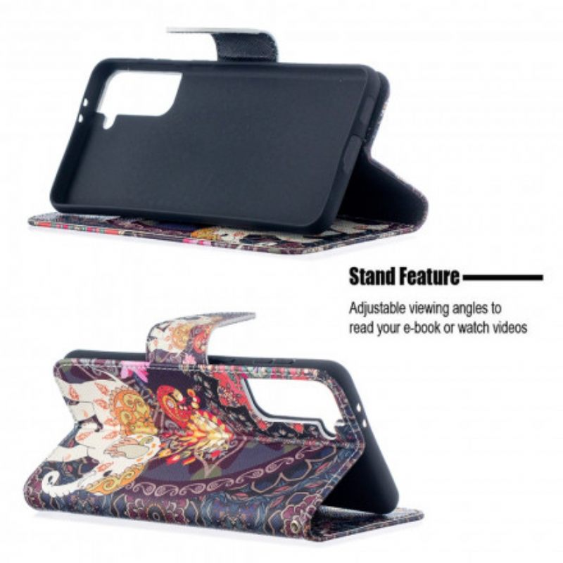 Flip Case Samsung Galaxy S21 Plus 5G Mandala Etniset Norsut