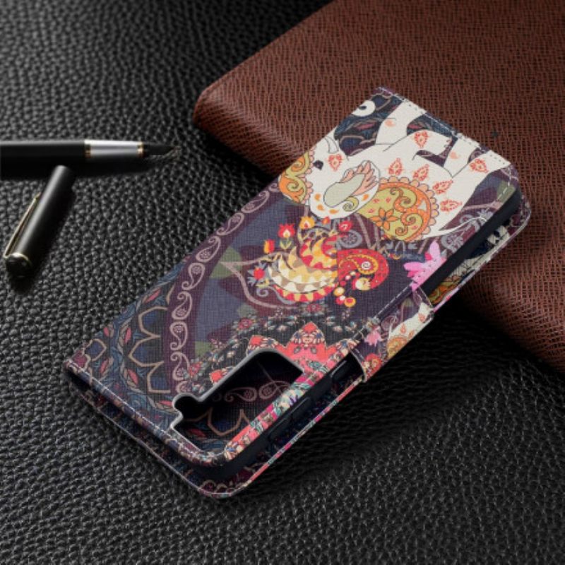 Flip Case Samsung Galaxy S21 Plus 5G Mandala Etniset Norsut