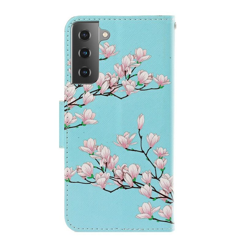 Flip Case Samsung Galaxy S21 Plus 5G Suojaketju Kuori Thong Tree