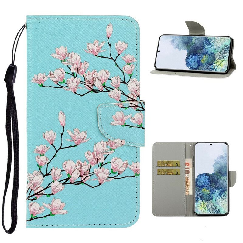 Flip Case Samsung Galaxy S21 Plus 5G Suojaketju Kuori Thong Tree